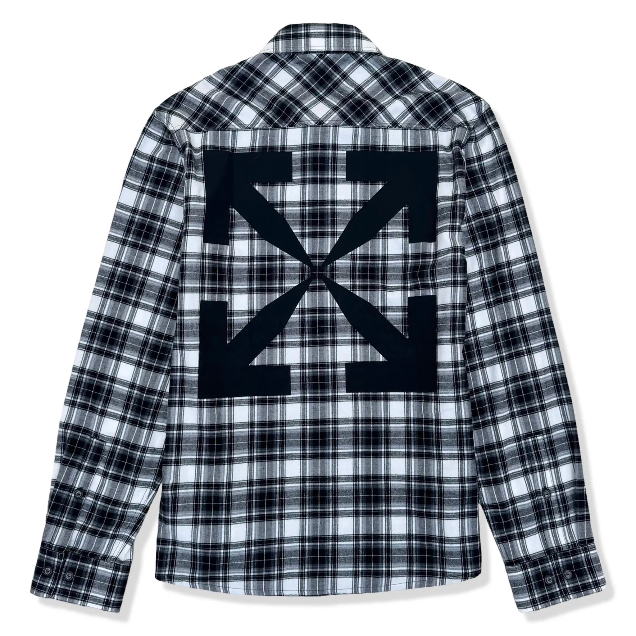 Back View of Preloved - Off-White Checked Arrow Black White Shirt OMGA133R21FAB0021000